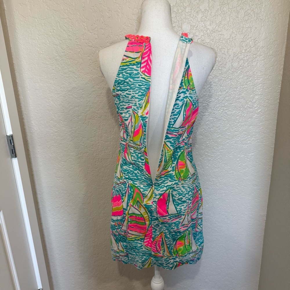 Lilly Pulitzer Sasha Shift Dress Pop Up U Gotta Regatta" Size 4 Resort Preppy - Picture 6 of 10